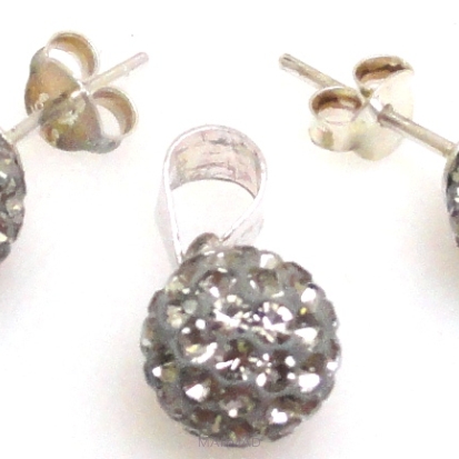 Komplet biżuterii - kolczyki i wisiorek srebro 925