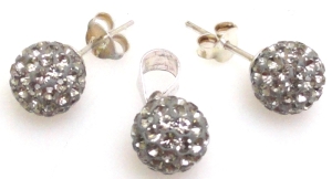 Komplet biżuterii - kolczyki i wisiorek srebro 925