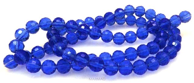 Kryształki fasetowane - kula 8mm - niebieskie chabrowe