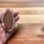 Agat - plaster - 82x44x6mm- na zawieszkę - 2