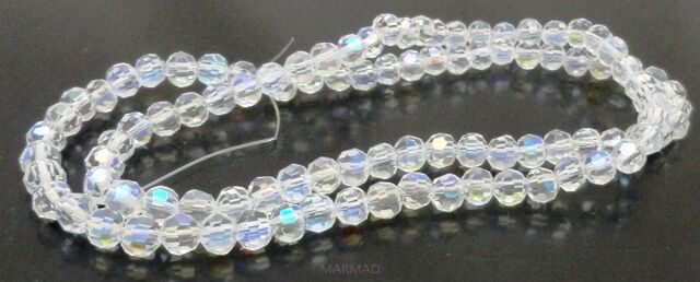 Kryształki fasetowane - kula 4mm - crystal AB