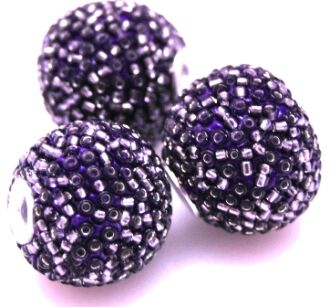 Koraliki indonesia - oponka 18x16mm - fioletowe