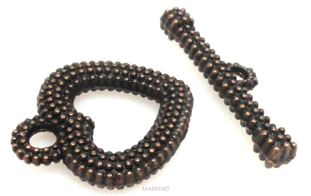 Zapięcie do korali serce - red copper