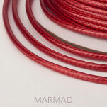 Sznurek jubilerski woskowany lakierowany - o średnicy 0,8mm - czerwony- DARK RED - topliwy - 3