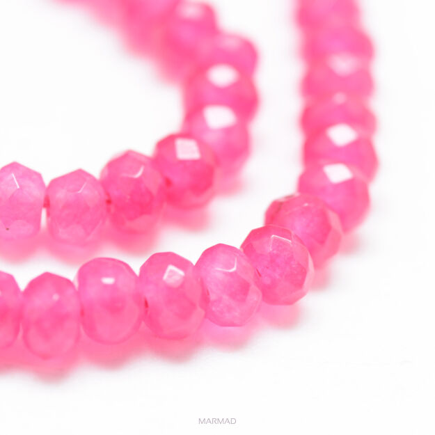 Jadeit fasetowany różowy - oponka 5x3mm