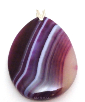 Zawieszka - agat różowy 46x29x6mm + srebro 925