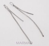 Żmijka podwójna 4,5 i 2,5 cm. - srebro 925 - podstawa kolczyka