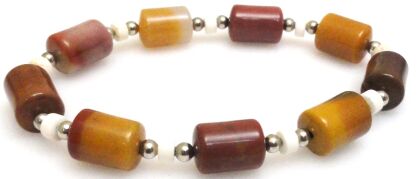 Bransoleta - mokait walec 11x8mm i muszla - 18cm