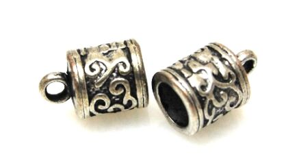 Ozdobne końcówki do rzemieni i sznurków o śr. 6,5mm - 1 para