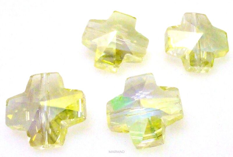 Kryształ szklany fasetowany - krzyż 14x14mm 