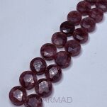 Turmalin - fasetowany naturalny- moneta 10x6mm- fioletowy - 2