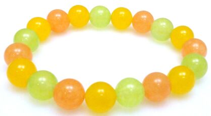 Bransoleta - kolorowy jadeit kule 10mm - 18cm