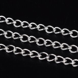 Łańcuszek twist ogniwka 5x3,5mm - 1 metr - posrebrzane