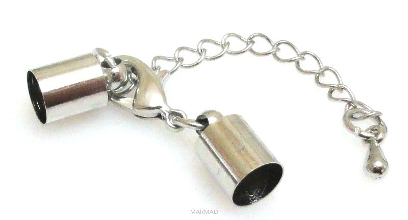 Zapięcie z karabińczykiem końcówki 5,5mm i łańcuszek przedłużka