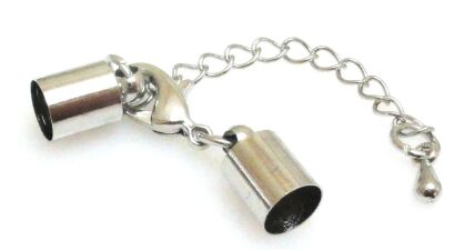 Zapięcie z karabińczykiem końcówki 5,5mm i łańcuszek przedłużka