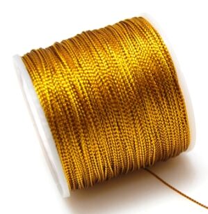 Sznurek nylonowo- bawełniany 0,8mm - złoty
