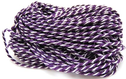 Sznurek ozdobny pleciony 3mm - fioletowo srebrny - 1 metr