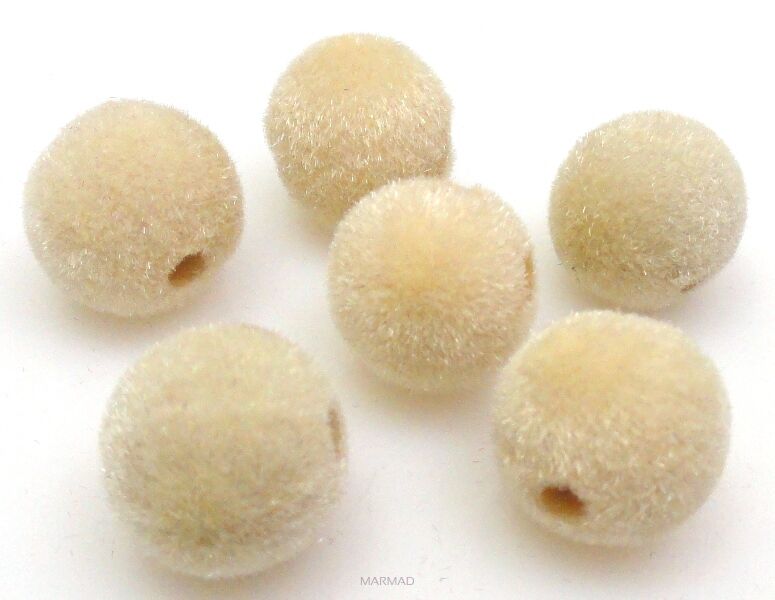 Kule welurowe 14mm - beżowe