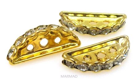 Wrzeciono z cyrkoniami crystal do linek jubilerskich - otwory na 3 linki