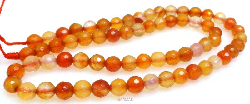 Karneol fasetowany - kula 6mm