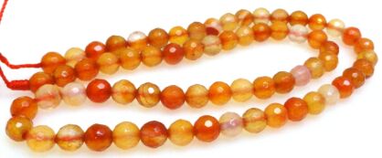 Agat Karneol fasetowany - kula 6mm