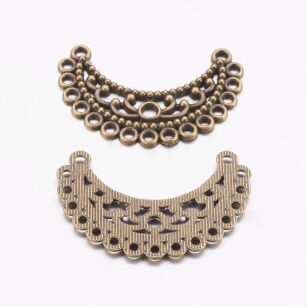Łącznik, konektor, Baza filigranowa na wisior, kolczyki łuk 35x23mm - antyczny brąz