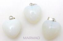 Zawieszka - opal, opalit mleczny serce 24x15mm