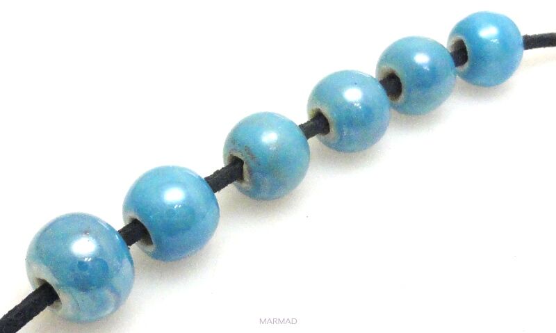 Ceramika - kula 8mm - niebieska