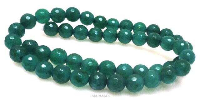 Jadeit fasetowany - kula 8mm - zielony
