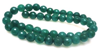 Jadeit fasetowany - kula 8mm - zielony