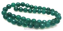 Jadeit fasetowany - kula 8mm - zielony
