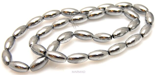 Hematyt srebrny - oliwka 12x6mm