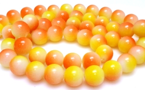 Koraliki cieniowane - kula 14mm - żółto pomarańczowe