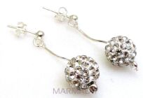 Kolczyki z kulą cyrkoniową 10mm - srebro 925
