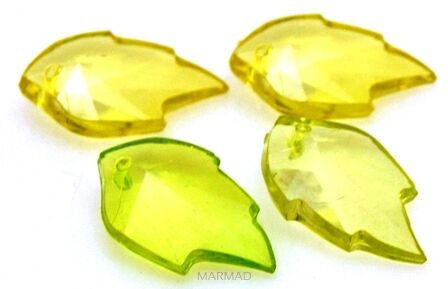 Akryl - liście 24x14mm - cytrynowe