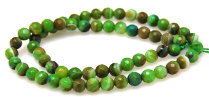 Agat fasetowany - kula 6mm - zielony