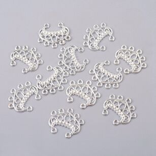 Łącznik, konektor, Baza filigranowa na wisior, kolczyki 22x19mm