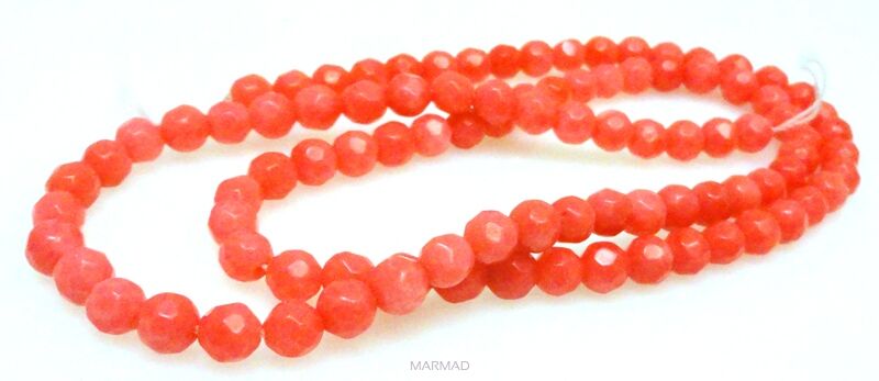 Koral fasetowany - kula 4mm