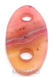 Agat - na wisior, klamra owal 59x29mm - dwa otwory