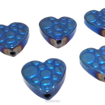 Hematyt niebieski - ozdobne serce 10x10mm