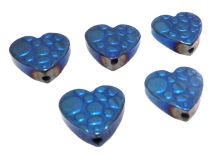 Hematyt niebieski - ozdobne serce 10x10mm