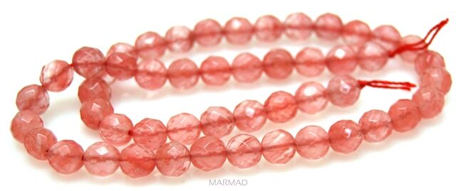 Kwarc różany fasetowany - kula 8mm