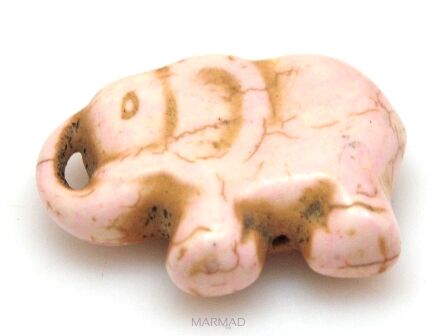 Howlit - słoń 40x30mm - na wisior - kremowy