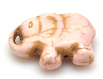 Howlit - słoń 40x30mm - na wisior - kremowy