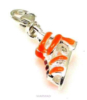 Charms z karabińczykiem - do zawieszania - pomarańczowe buty
