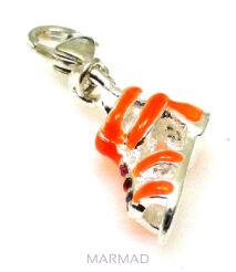 Charms z karabińczykiem - do zawieszania - pomarańczowe buty