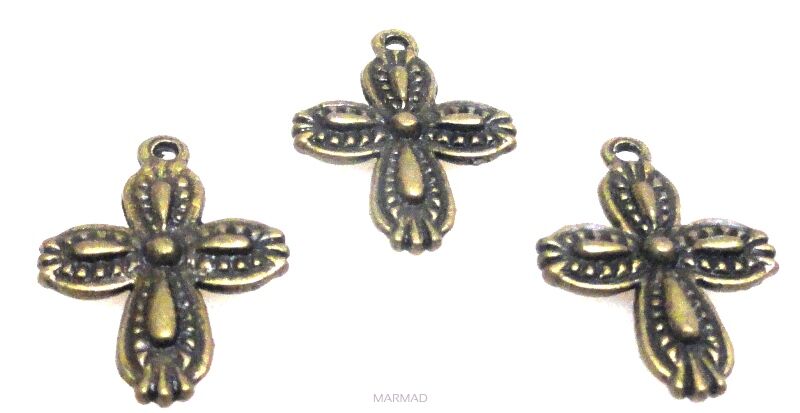 Zawieszka - krzyż 18x13mm - antyczny brąz