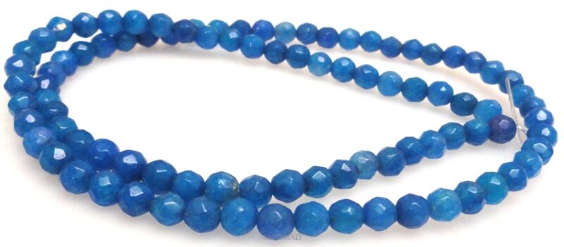 Jadeit fasetowany - kula 4mm  - niebieski