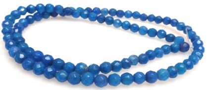 Jadeit fasetowany - kula 4mm  - niebieski